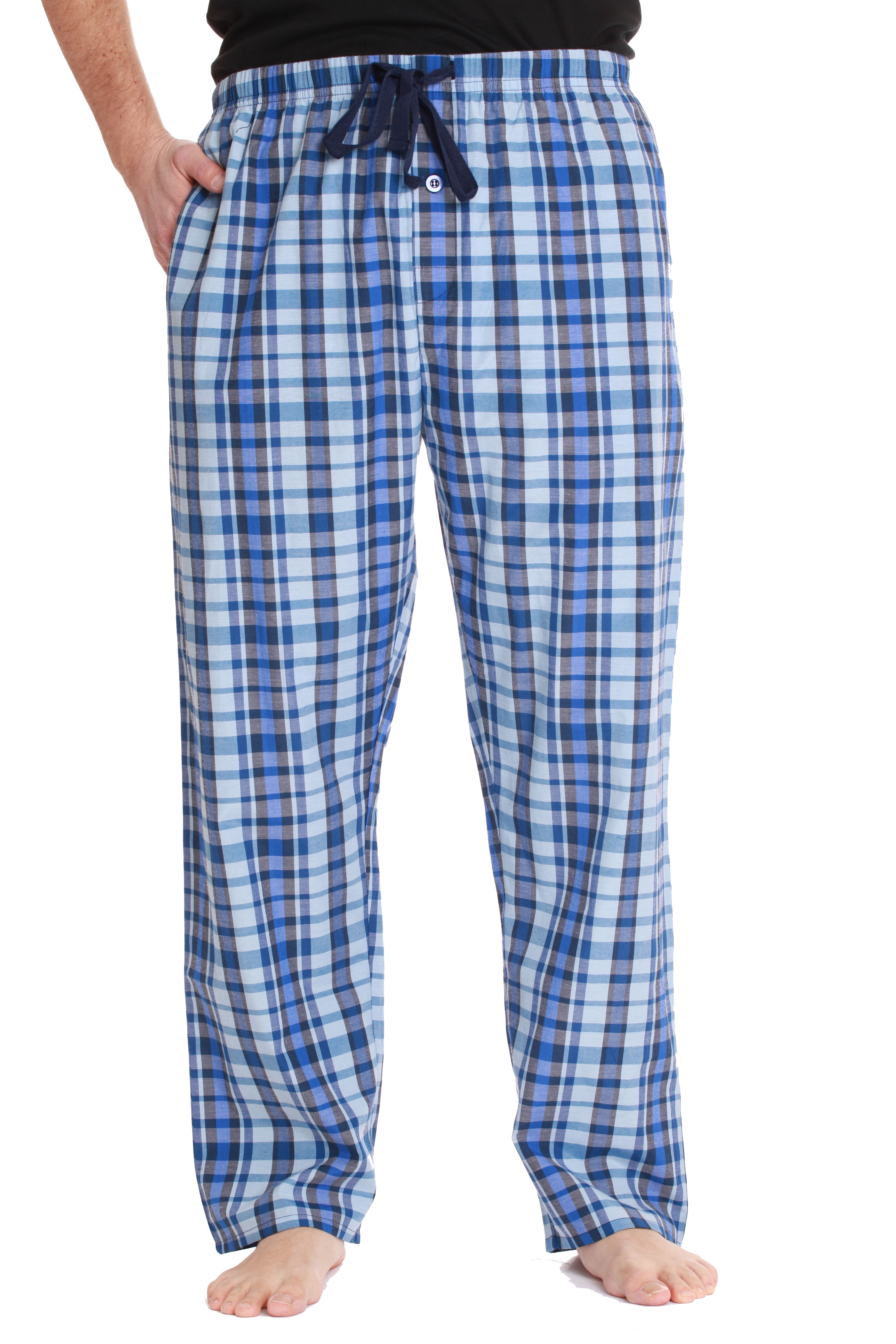 NORDSTROMPoplin Printed Men's Pajama PantsBlack PlaidLarge 