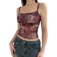 thumbnail image 6 of Lamuusaa Women Straps Camisoles  Mesh Sheer Sleeveless Sling Tank Tops Summer Vests Streetwear, 6 of 8
