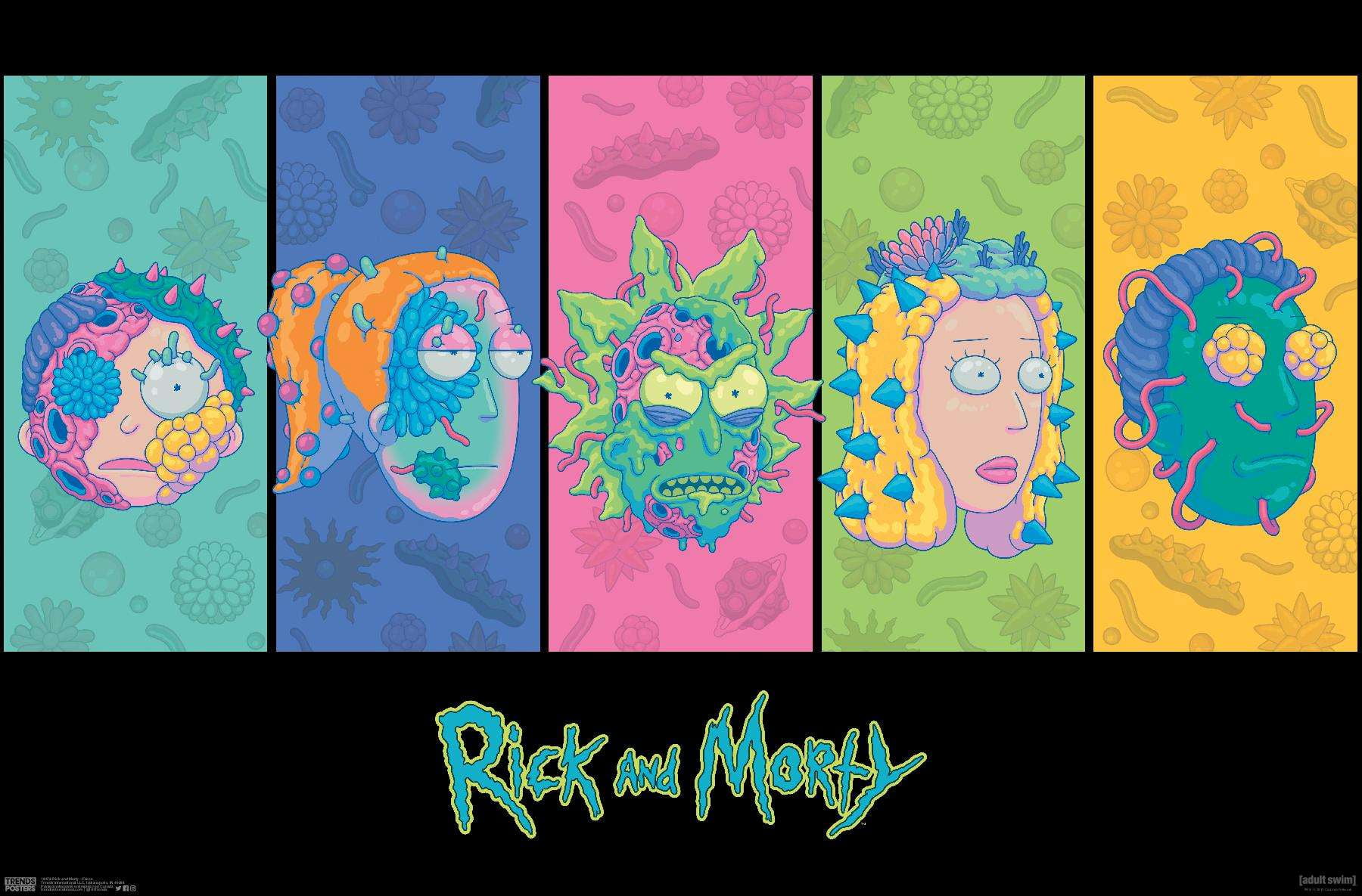 Rick and Morty Faces Poster Rick and Morty Faces Poster