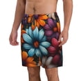thumbnail image 2 of Balery Colorful Blooming Flowers Traje de Baño Estilo Hawaiano para Hombre, Shorts de Secado Rápido con Bolsillos-X-Large, 2 of 6
