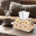 thumbnail image 4 of COEQINE Tissue Box Cover PU Leather Rectangle Tissue Case Holder Facial Tissue Dispenser for Bathroom Bedroom Kitchen Office Car Modern Fall Home Decorative, Maple Leaf Gold, 2 PCS, 4 of 7