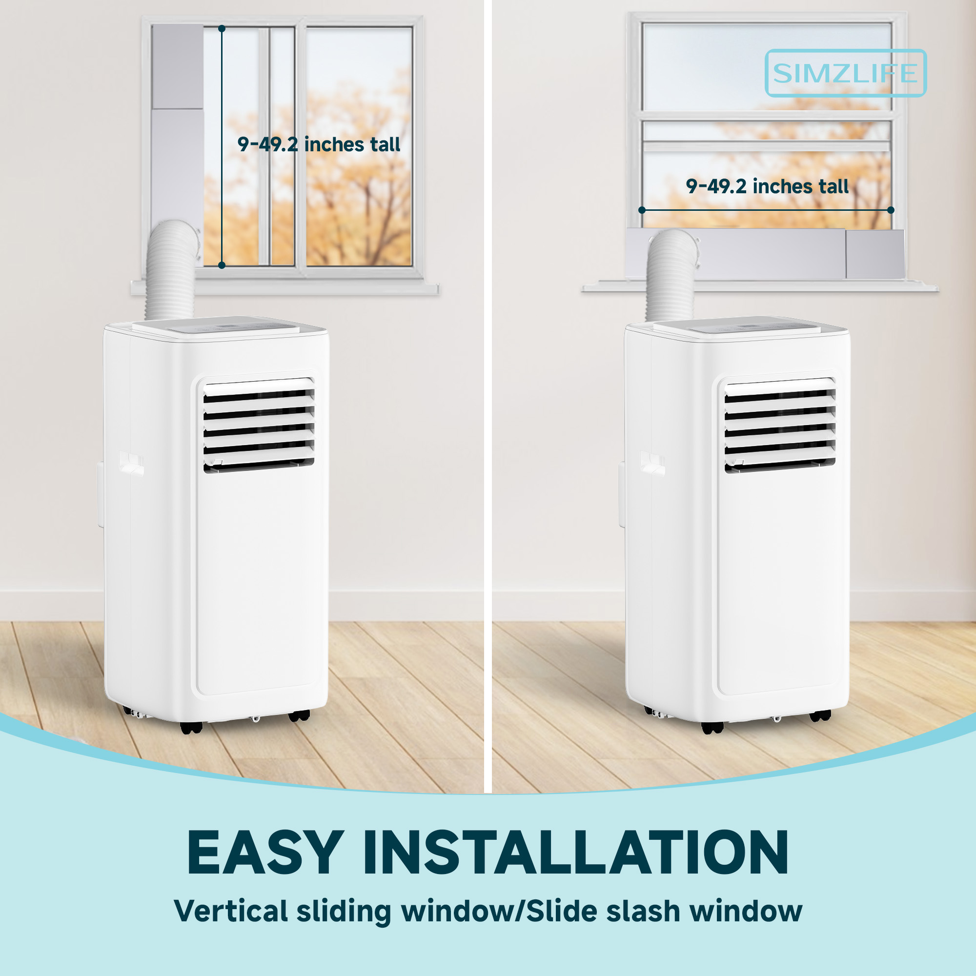 Simzlife Portable Air Conditioner 8000 BTU , Dehumidifier, Fan,Cool, 3 in 1 AC with Remote Control
