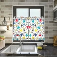 thumbnail image 4 of Yayeee Kitchen Curtains Tier Pair Light Filtering 27"x24" Rod Pocket Short Cafe Window Panel, Colorful Triangles, 4 of 7