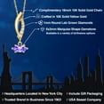 thumbnail image 2 of Gem Stone King 10K Yellow Gold Blue Tanzanite and Lab Grown Diamond Pendant Necklace for Women | 0.28 Cttw | Gemstone December Birthstone | Marquise 6X3MM | With 18 inch Chain, 2 of 6