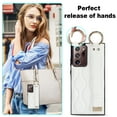 thumbnail image 6 of Allytechgroup Galaxy Note 20 Ultra Case with Keychain, Luxury Girly PU Leather Back Cover Bracket Stand Shockproof Bumper Drop Proof Phone Case Cover for Samsung Galaxy Note 20 Ultra, White, 6 of 8