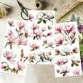 thumbnail image 4 of 3pcs/Set Magnolia Rub on Transfers for Furniture and Crafts 6x12 inch Flower Decor Transfer Stickers Vintage Floral Rub on Decals for Wood Furniture Scrapbooking Home Decorations for DIY, 4 of 7