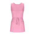 thumbnail image 5 of Hrsba Womens Summer Sleeveless Dress,Plus Size Casual Dress for Womens,Women's Summer Sexy Fashion Solid Color Sleeveless V-Neck Bandage Pocket Dress, 5 of 5