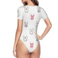thumbnail image 4 of Naloa Girl Rabbit Women's Short-Sleeved Onesie, One-Piece Swimsuit for Parties, dates, clubs - Large, 4 of 9