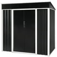 thumbnail image 1 of Pinikuyiro 6X4 FT Compact Vertical Outdoor Steel Storage Shed with Lockable Doors, Ideal for Garden, Backyard, and Patio Utility and Small Tool Storage,Bike Shed, Garbage Can, Chicken Coop, 1 of 4