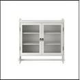 thumbnail image 6 of 24.8"Glass Door Vintage Double Door Wall Cabinet with Three Tiers of Storage with Towel Rack, for Bathroom, Kitchen,Dining Room, White Washed, 6 of 12