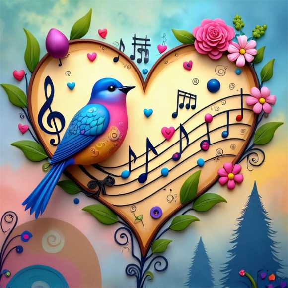 New DIY diamond mosaic bird and animal designs, diamond painting, flower and heart patterns, rhinestone wall decoration, 30×30 cm, frameless.,2387,Full Round 30X30cm
