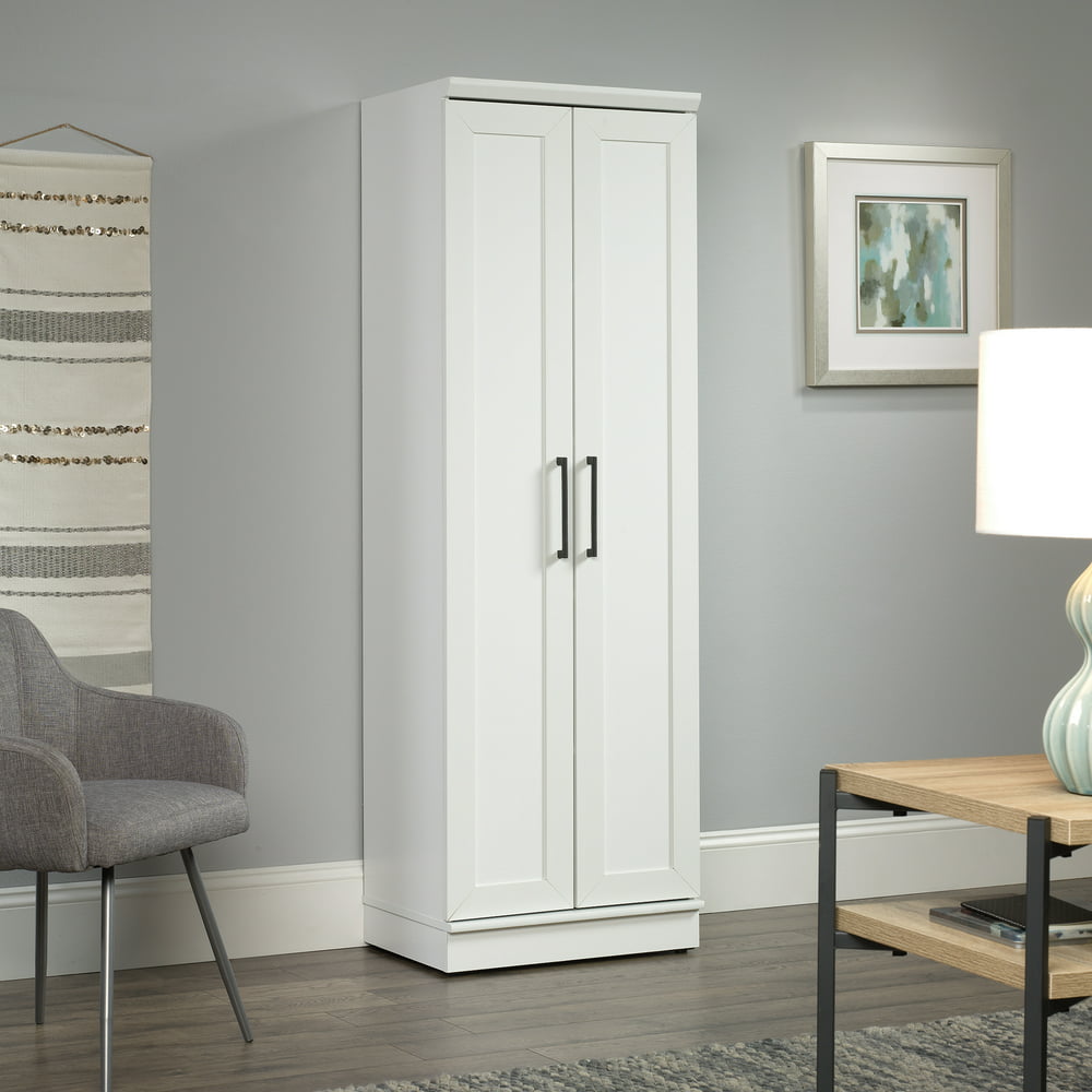 Sauder HomePlus Tall 2-Door Wood Storage Cabinet with 4 Shelves, Soft ...
