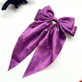 thumbnail image 5 of Multicolor Halloween Bow Hair Clips Hair Clip Halloween Nylon,Spandex Pumpkin Bat Hair Bows Clips Orange White Hairpins Long Tail Bow Hair Barrettes for Halloween One Size, 5 of 9