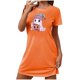 thumbnail image 1 of Camisón corto de talla grande para mujer, camisón de manga corta con estampado de pecho a la moda, camisón para mujer, 1 of 3