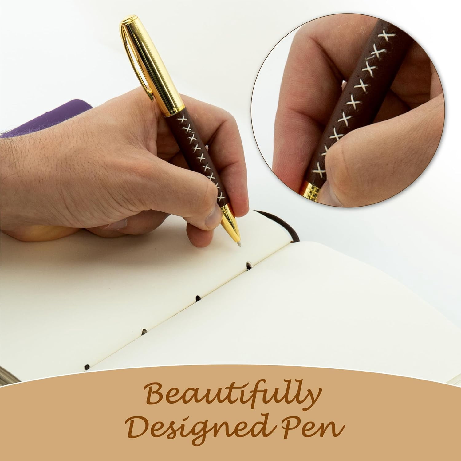 Heart Leather Journal Gift Set with Bookmark & Pen,  Writing Notebook for Women