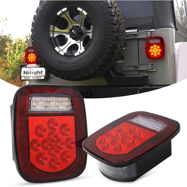 2 luces traseras universales de 39 LED para camión, remolque, barco, Jeep, 12 V, con montaje en perno, luz roja/blanca