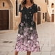 thumbnail image 2 of Gibobby Vestidos Casuales para Mujer Vestido holgado de cuello redondo con estampado floral de manga corta informal de verano para mujer Mini vestidos d(Rosa,CH), 2 of 5