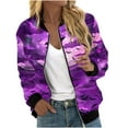 thumbnail image 2 of WXLWZYWL Womens Halloween Bomber Jacket Funny Spooky Ladies Coat Ghost Floral Graphic Cardigan Zip Up Long Sleeve Dressy Tops Moto Biker Windbreaker, 2 of 5