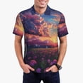 thumbnail image 2 of Salouo Dreamy Dandelion Sunset for Men's Short Sleeve Polo Shirts,Polo Shirts for Men Performance Short Sleeve Golf Shirt Athletic Casual Collared T-Shirt-4X-Large, 2 of 8