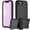 Black, variant on Hotpom Phone Case for iPhone 16E(2025)/ 17E(2026), Silicone Heavy Duty 3-Layer Hybrid Drop Protection Protective Cover with Belt Clip, Orange