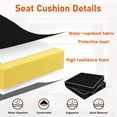 thumbnail image 3 of ROFIEJOX Outdoor Chair Cushions Set of 2, 19 x 19 x 3 Inch Water-Repellent Patio Seat Cushions with High-Resilience Foam, White Piping and Ties, Black, 3 of 8