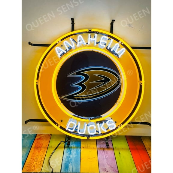 Queen Sense 20"x20" For Anaheims Sports Team Ducks Neon Sign HD Vivid Printing Handmade Artwork Neon Light 121ADCLVVD