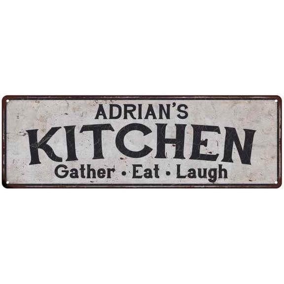 ADRIAN's Kitchen Gift Rustic Chic Decor Gift 6x18 Sign 206180051647