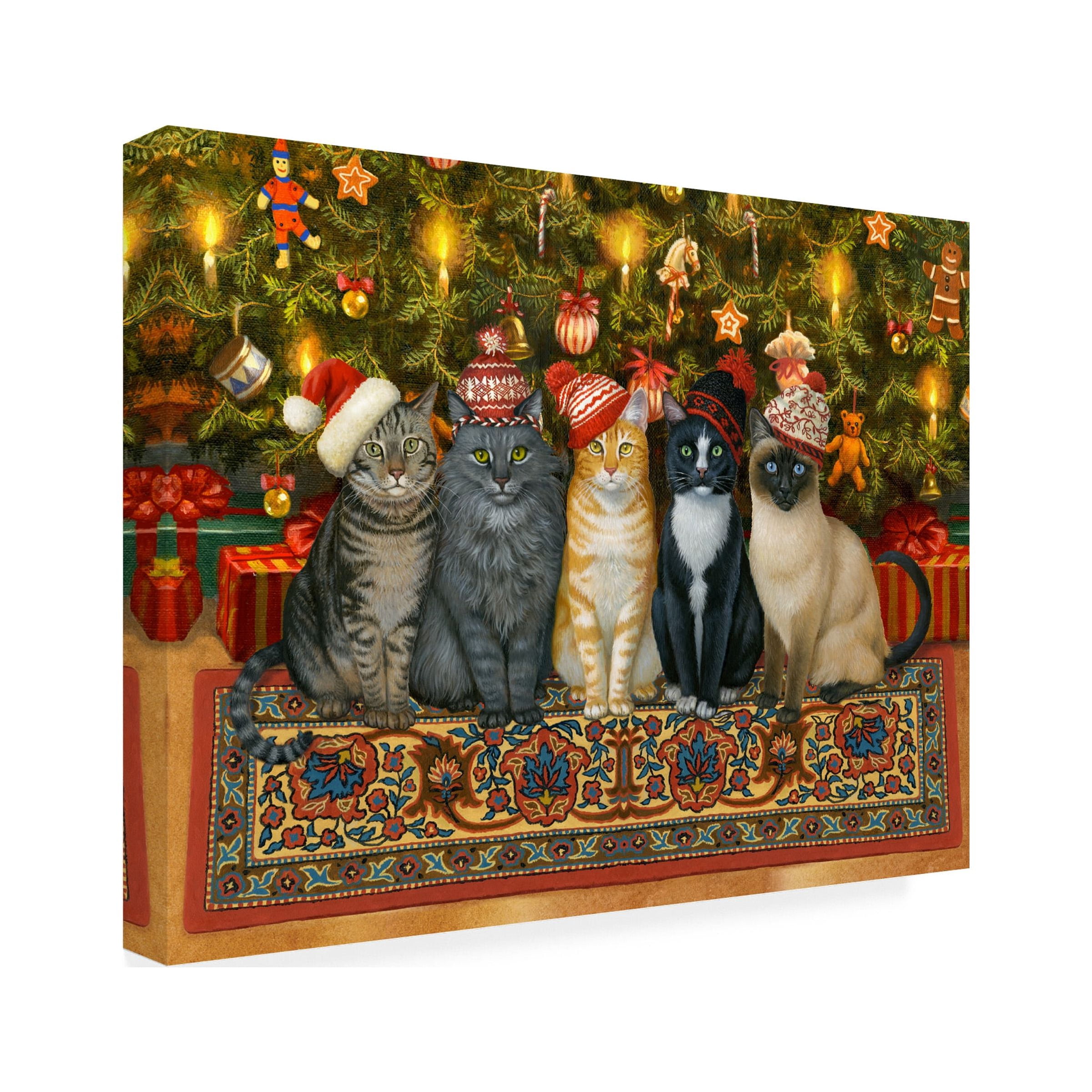 Ruth Sanderson 'Cats In Christmas Hats' Canvas Art