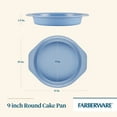 thumbnail image 2 of Farberware Easy Solutions 9 Inch Nonstick Round Cake Pan Features Easy Guide Markings, Dishwasher Safe and Oven Safe to 450°F, Blue, 2 of 4