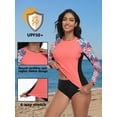 thumbnail image 4 of Charmo Chandails anti-UV à Manches Longues pour Femmes Protection Solaire UPF 50+ Hauts de Maillot de Bain Randonnée Course Chandails de Natation, 4 of 8