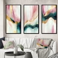 thumbnail image 1 of Designart "Pink and Green Geode Marble I" Abstract Marble Framed Wall Art Set Of 3 - Pink Modern Frame Gallery Set For Office Decor, 1 of 6