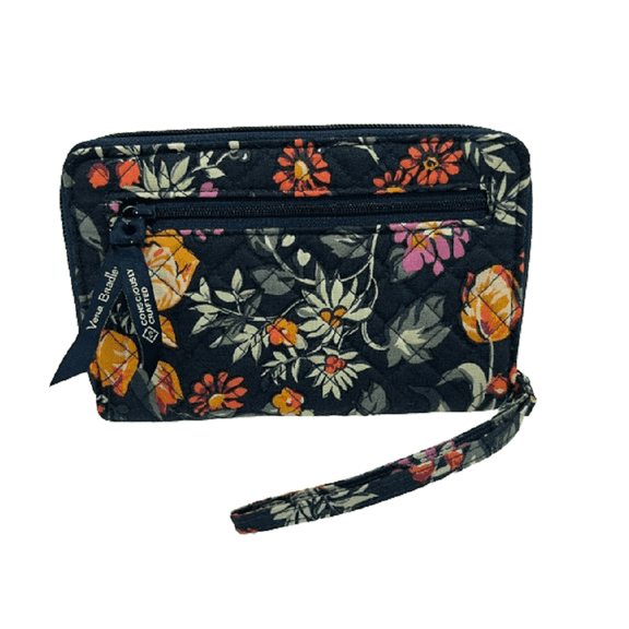 Vera Bradley Women's Zip-Around Wallet Wristlet in Fresh-Cut Floral Green