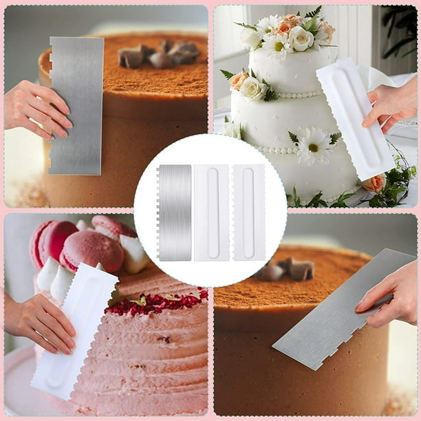 Metal Cake Scraper Smoother With Scale Stainless Steel Cake Icing