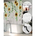 thumbnail image 5 of Split Shower Curtain for Transfer Bench, Sunflower Fabric Shower Curtains for Bathroom, Green Botanical Summer Spring Vintage Tub Sliding Transfer Bench Waterproof Bath Curtains 72"x72", 5 of 9