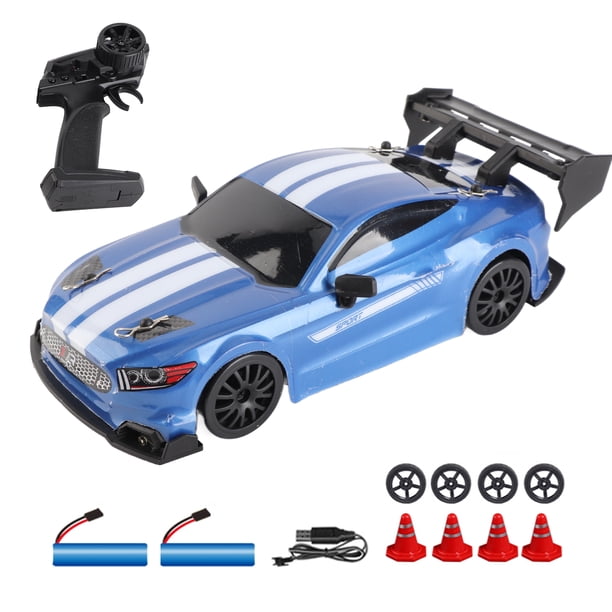 CAR 2.4GHz Control Remoto Drift Car 1:24 30 km/h Alta Velocidad Controlado Remoto Vehículo 4WD Con Luces Delanteras Luces Inferiores Luces de Ala Trasera Ruedas