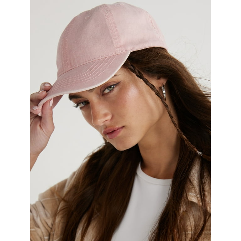 ◆AAKAM◆ Washed Cotton Ball Cap Pink Time and Tru Women's Washed Cotton Twill Baseball Hat, Fruit