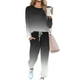 thumbnail image 2 of Cotton Lounge Outfits Two Piece Sweatsuits Womens Long Sleeve Crewneck Pullover Tops Drawstring Sweat Pants Tracksuit (XL, Dark Gray), 2 of 6