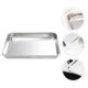 thumbnail image 2 of Bandeja rectangular de acero inoxidable de 1 pieza, práctica bandeja de fondo plano (plateada), 2 of 6