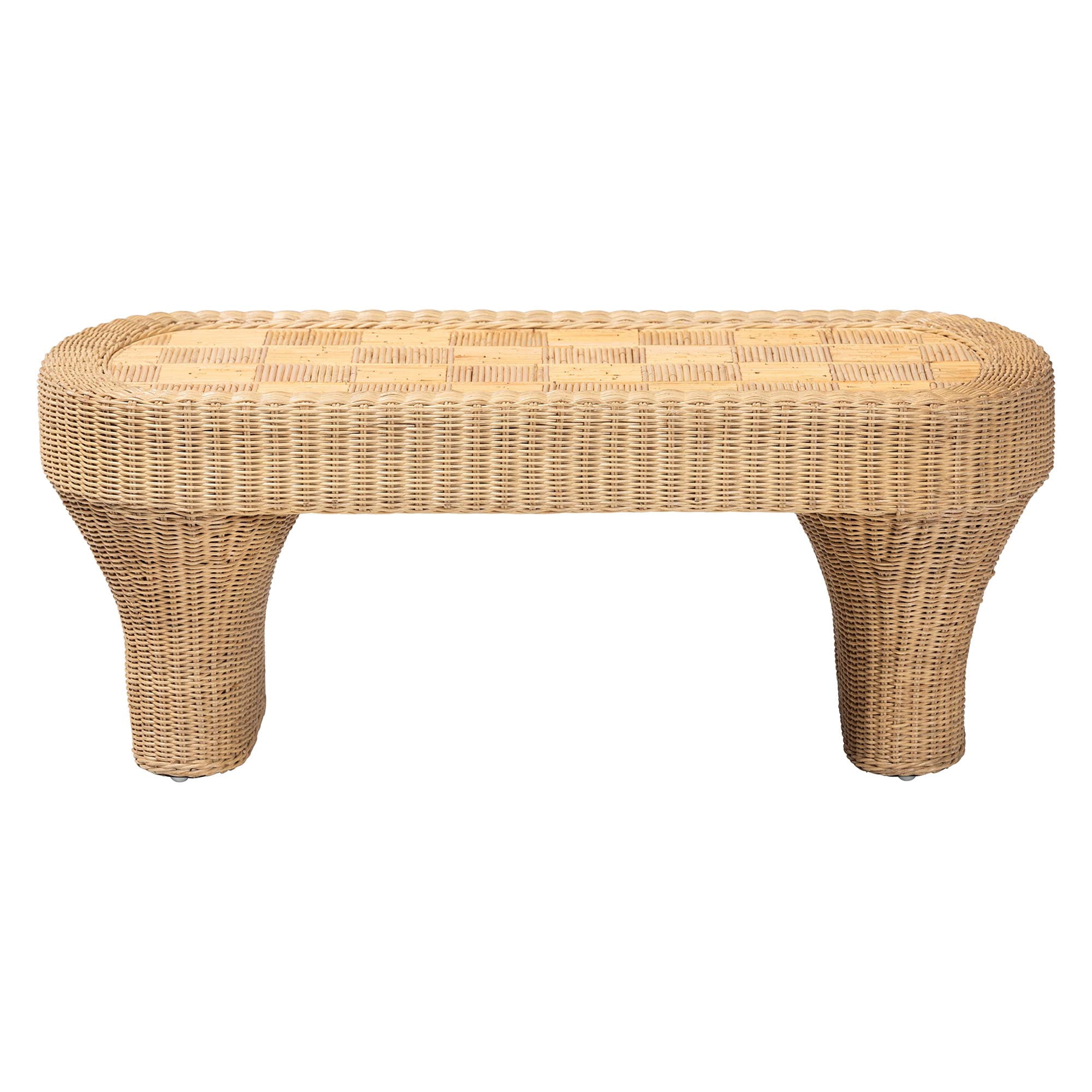 bali & pari Canika Boho Coffee Table, Natural Rattan