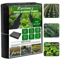 Remiawy 3ft x 50ft Weed Barrier Landscape Fabric,  3.2 Oz Heavy Duty Woven Weed Blocker Fabric with High Water Permeability and Breathability, Weed Control Garden Cloth for Landscaping