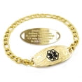 thumbnail image 1 of MedicEngraved Yellow Gold Stainless Steel Custom Medical Alert Bracelet - 5mm Figaro Link, 1 of 7