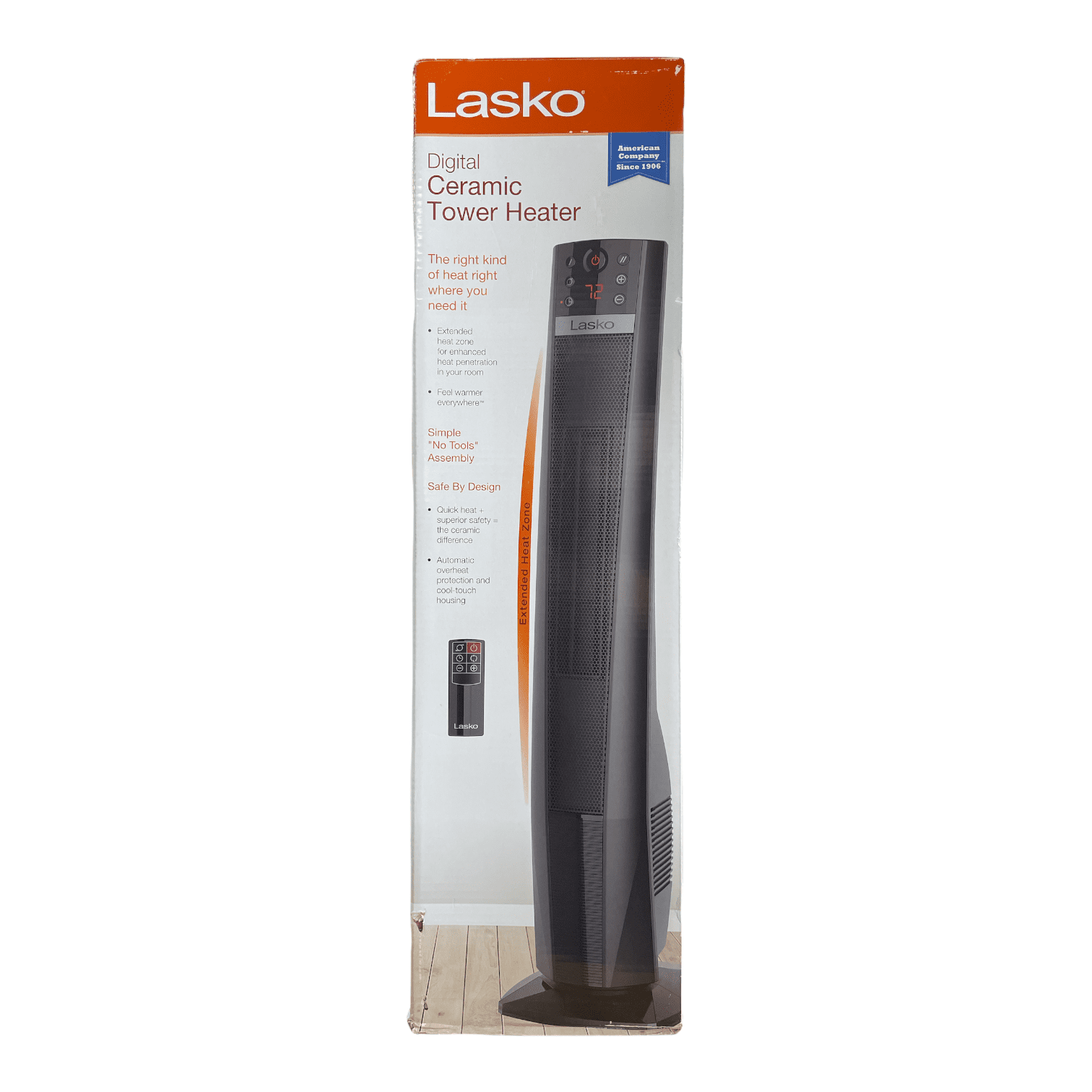 Lasko 1500W Electric Oscillating Ceramic Tower Space Heater With Remote
