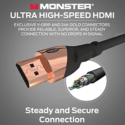 Monster HDMI 4K HDMI Ultra High-Speed Rose Gold 2.1 Cable – 21 Gbps, 4K at 60Hz for Superior Video and Sound Quality – HDMI for PS5, Apple TV, Roku, Smart TV,