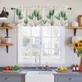 thumbnail image 4 of Green Floral Valances for Windows, Elegant Tulip Vintage Wildflower Plant Light Filtering Kitchen Curtains, Rod Pocket Window Valance Curtains for Living Room Bedroom, 60" W x 18" L, 2 Panels, 4 of 9