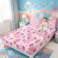 thumbnail image 3 of Manfei Animal Axolotl King Sheets,Cartoon Salamander Bedding,4-Piece,1 Flat Sheet,1 Fitted Sheet and 2 Pillowcases, 3 of 6