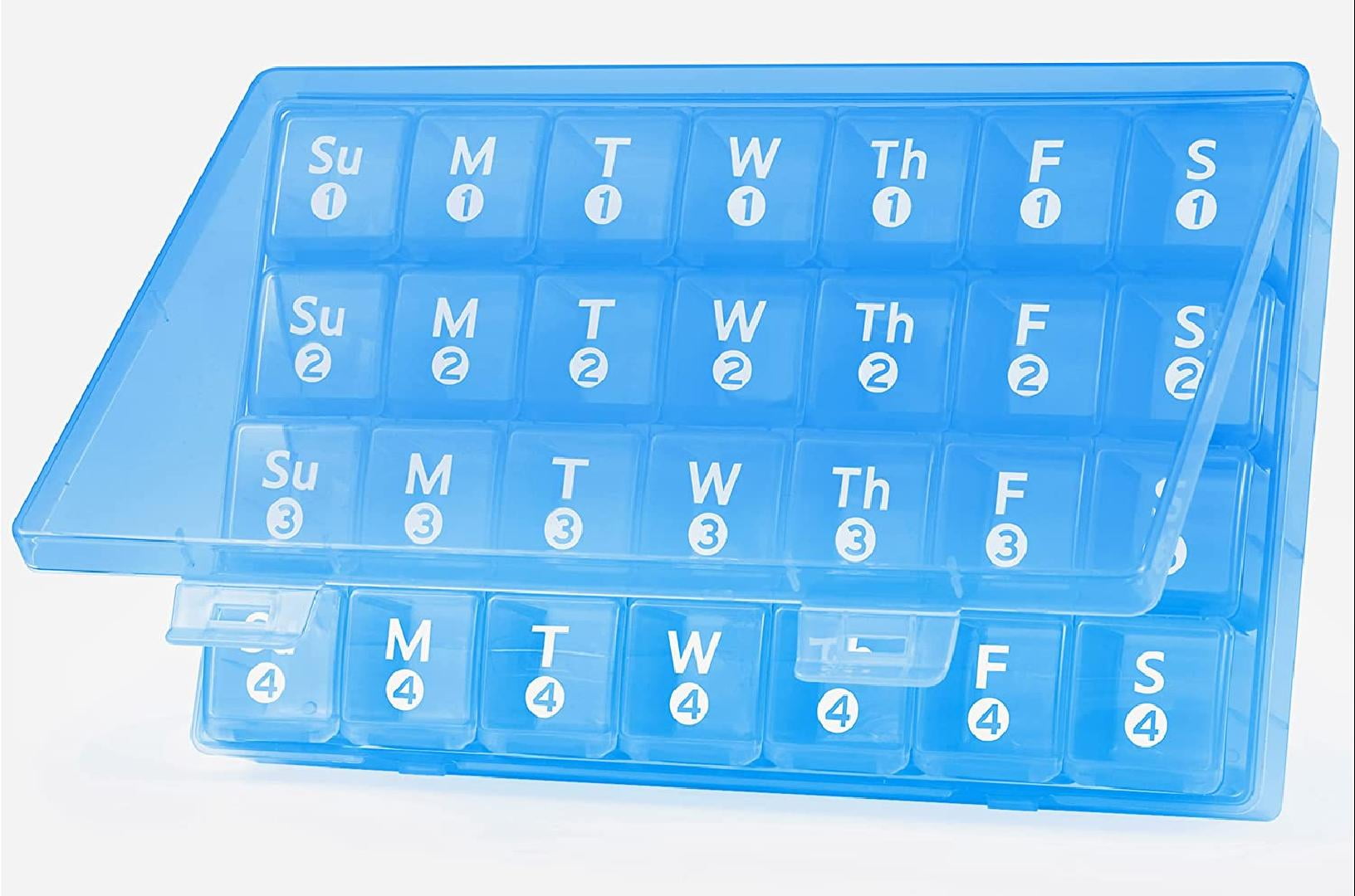 Large Monthly Pill Organizer, 28 Day Pill Box 1 Time a Day, 4 Weeks a