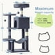 thumbnail image 3 of EDX Torre Cat Tree de 44" para Gatos de Interior, Torre de Escalada Duradera de Varios Niveles, Casa para Mascotas con Rascador de Sisal Natural, Condominio Acogedor, Plataforma Extendida, Juguete para Gatitos y Hamaca, Gris Oscuro, 3 of 7