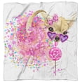 thumbnail image 4 of DESIGN ART Designart 'Sweet Pink Dog with Glasses' Animal Throw Blanket, 4 of 5