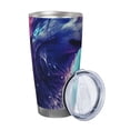 thumbnail image 2 of Easygdp Starry Multicolored Wolf 20oz Stainless Steel Vacuum Insulated Double Wall Travel Tumbler, Durable Insulated Coffee Mug with Spillproof Lid-Without Straw, 2 of 8