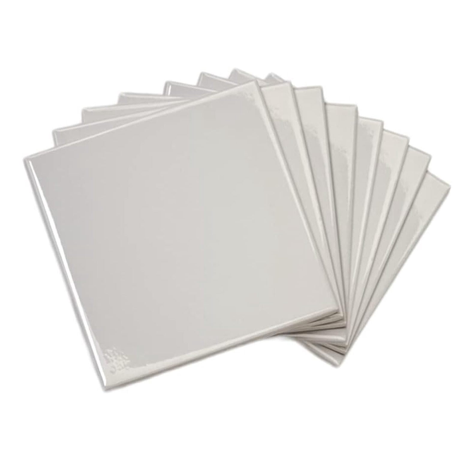 6 in Ceramic Tile Gloss 6x6 Box of 8 Piece for Bathroom Wall and Kitchen Backsplash by saney (Light Gray)
